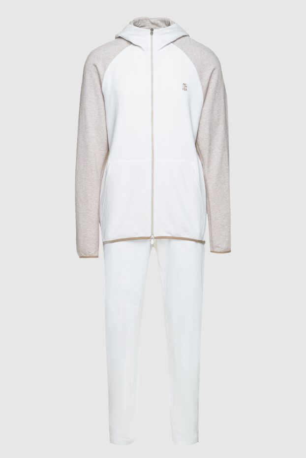 Brunello Cucinelli костюм спортивный мужской из хлопка и льна белый 159754 - фото 1