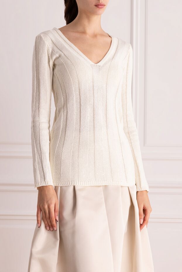 Brunello Cucinelli white jumper for women 159843 - photo 3