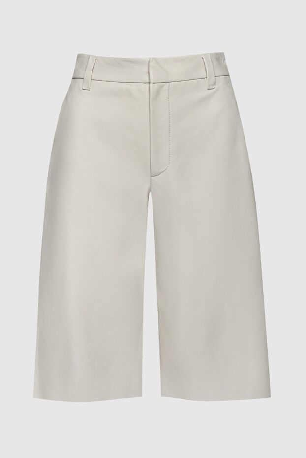 Brunello Cucinelli gray leather shorts for women 159928 - photo 1