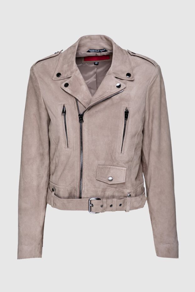 Jacket made of genuine suede for women beige - photo 1