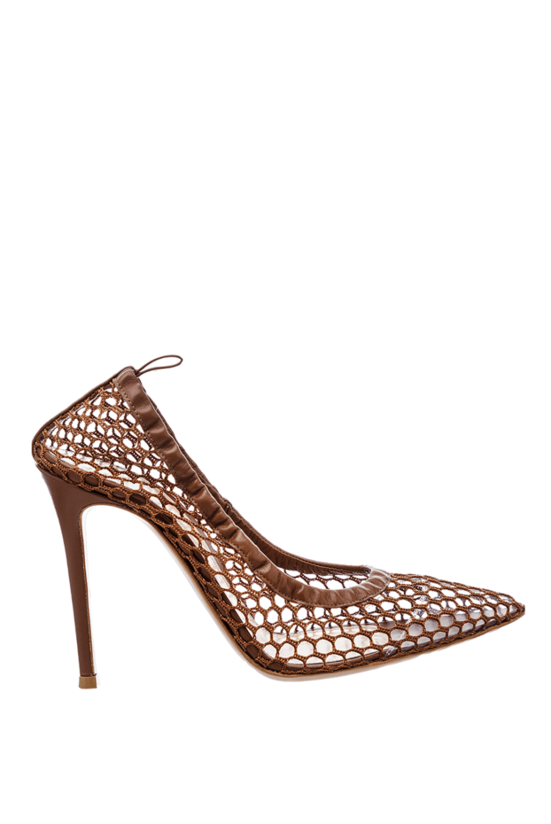 Gianvito Rossi туфли женские коричневые кожаные в сетку 160018 - фото 1