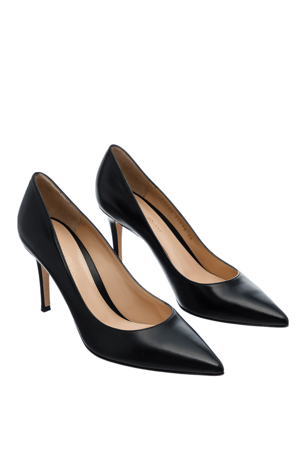 Gianvito Rossi классикалық қара былғарыдан жасалған әйелдердің лодочка туфлилері 160026 - фото 3