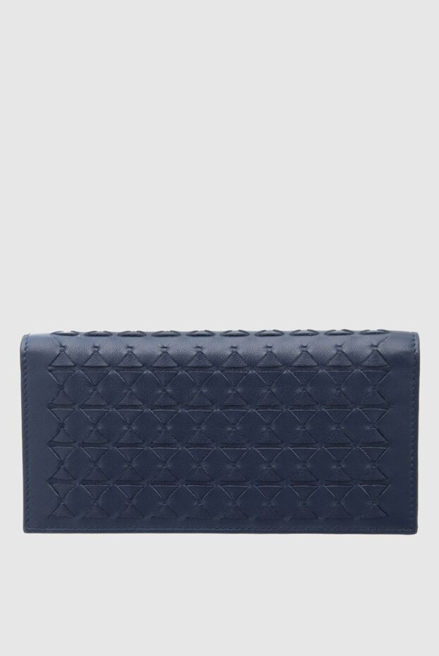 Serapian men’s blue clutch with mosaico leather weaving 160128 - photo 1