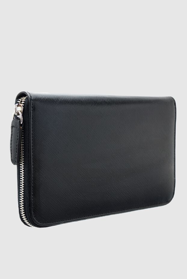 Men's black textured leather clutch-wallet - photo 2
