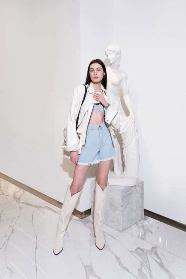 Isabel Marant сапоги женские высокие с косым каблуком белые 160355 - фото 2