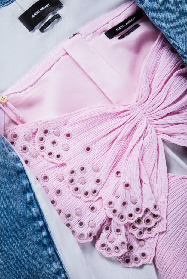 Isabel Marant cotton pink dress with thin straps and bow accent
 160359 - photo 2