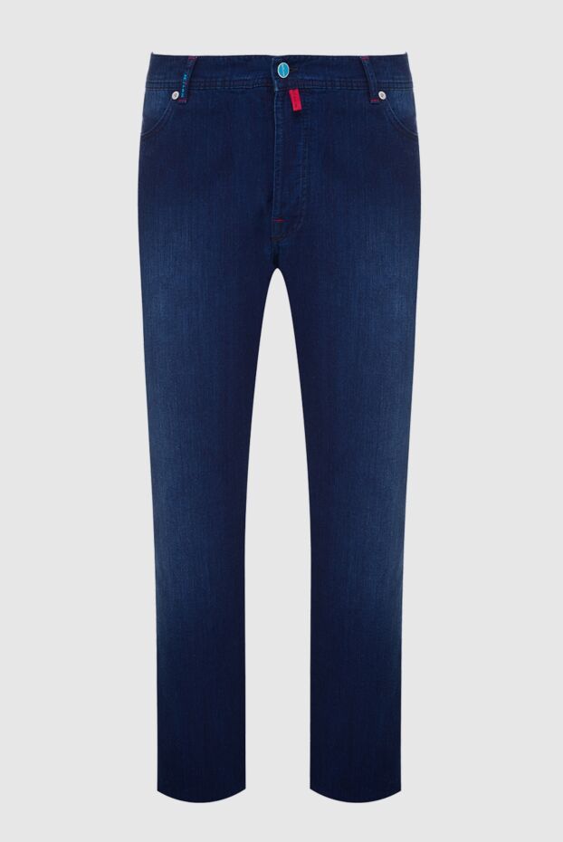 Kiton men's dark blue jeans with red patch on back waistband 160571 - photo 1
