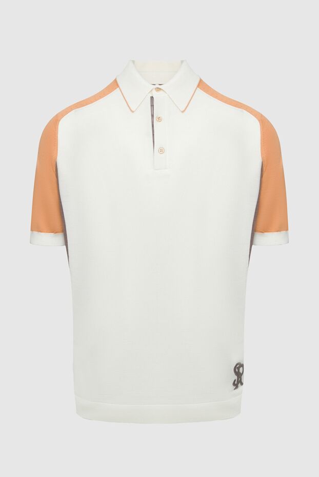 Stefano Ricci silk polo shirt with crocodile leather inserts in a contrasting color scheme
160601 - photo 1