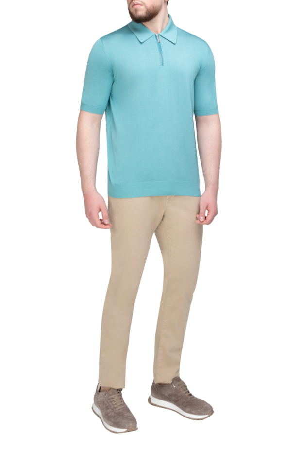 Stefano Ricci polo from silk and crocodile leather green men's 160624 - photo 2