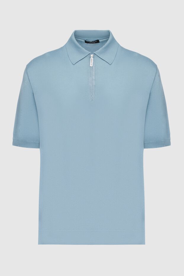 Stefano Ricci polo from silk and crocodile leather blue men's 160626 - photo 1