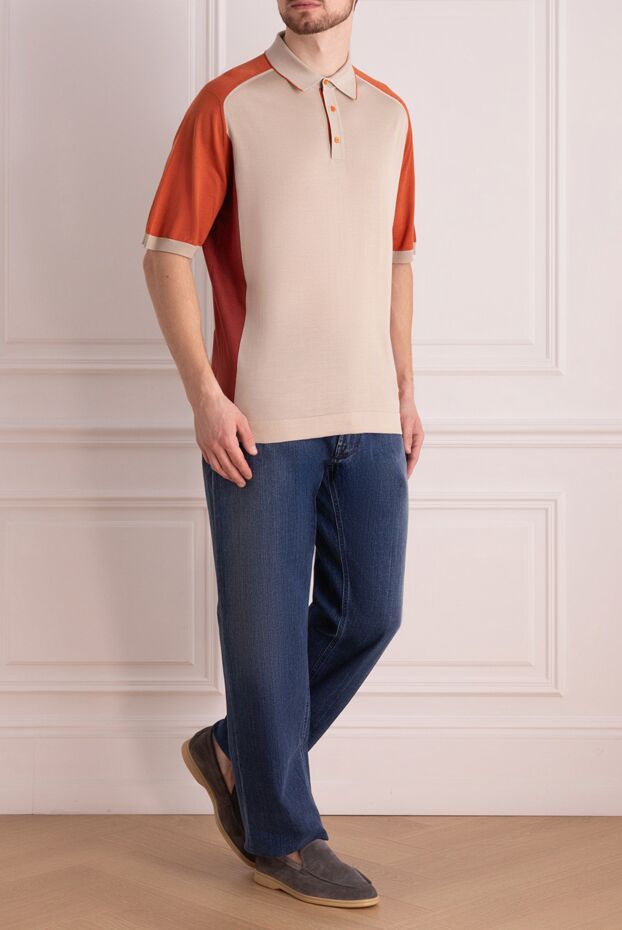 Stefano Ricci silk polo shirt with genuine crocodile leather accents
 160634 - photo 2