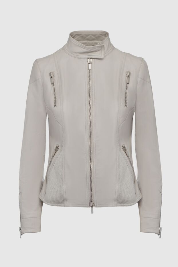 Lorena Antoniazzi light designer jacket made of smooth leather with an accent on the waist 160714 - photo 1