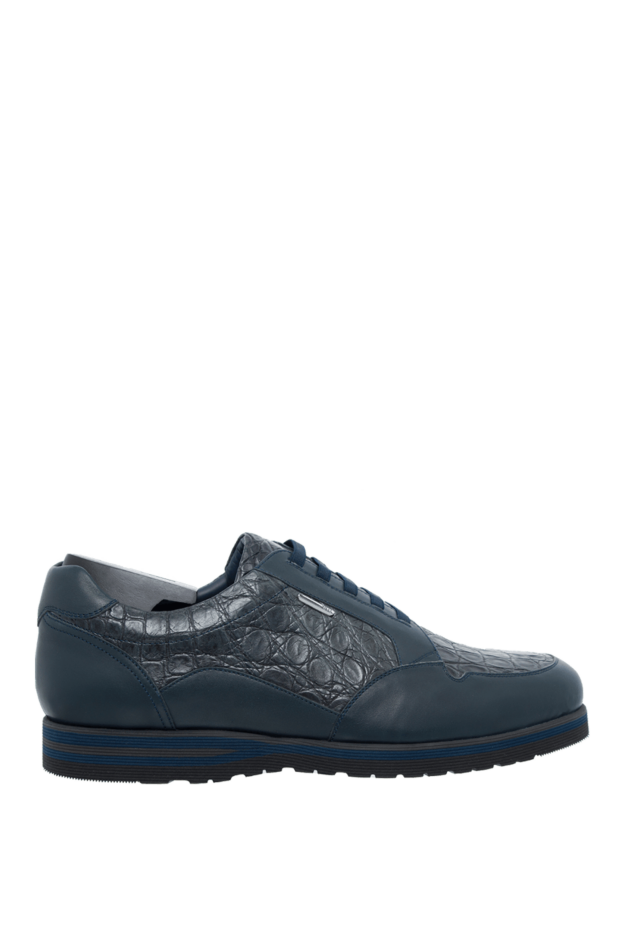 Zilli dark blue crocodile leather sneakers with matte finish 160739 - photo 1