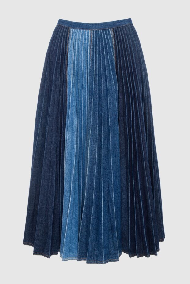 Dior two tone pleated denim midi skirt 160783 - photo 1