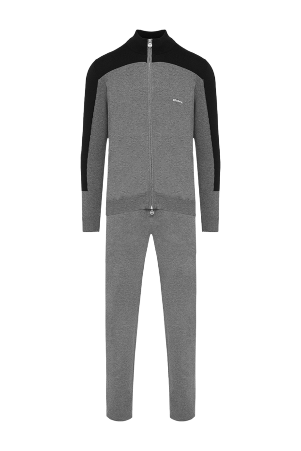 Kiton костюм мужской из хлопка серый с темно-синими вставками и логотипом
160788 - фото 1