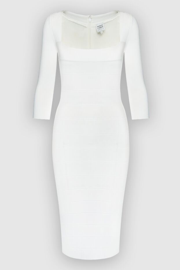Herve Leger платье белое обтягивающее с квадратным вырезом женское 160864 - фото 1
