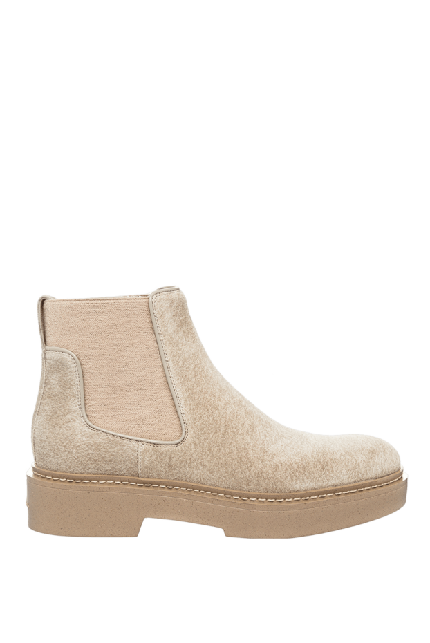 Santoni women's beige nubuck boots with elastic inserts 160872 - photo 1