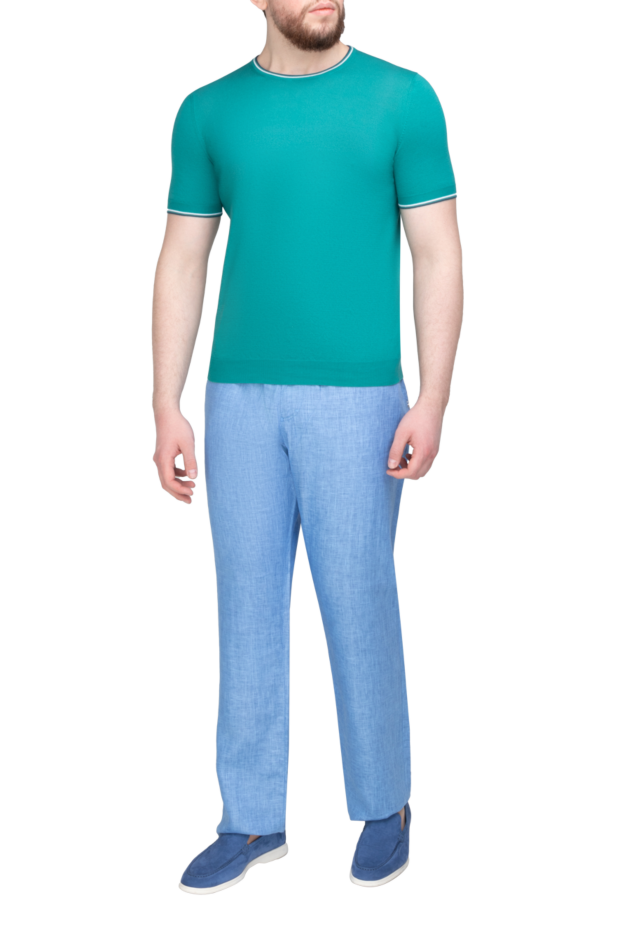 Gran Sasso short sleeve cotton jumper green for men 160963 - photo 2