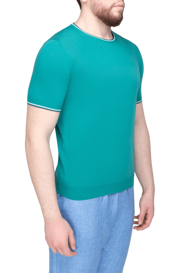 Gran Sasso short sleeve cotton jumper green for men 160963 - photo 3