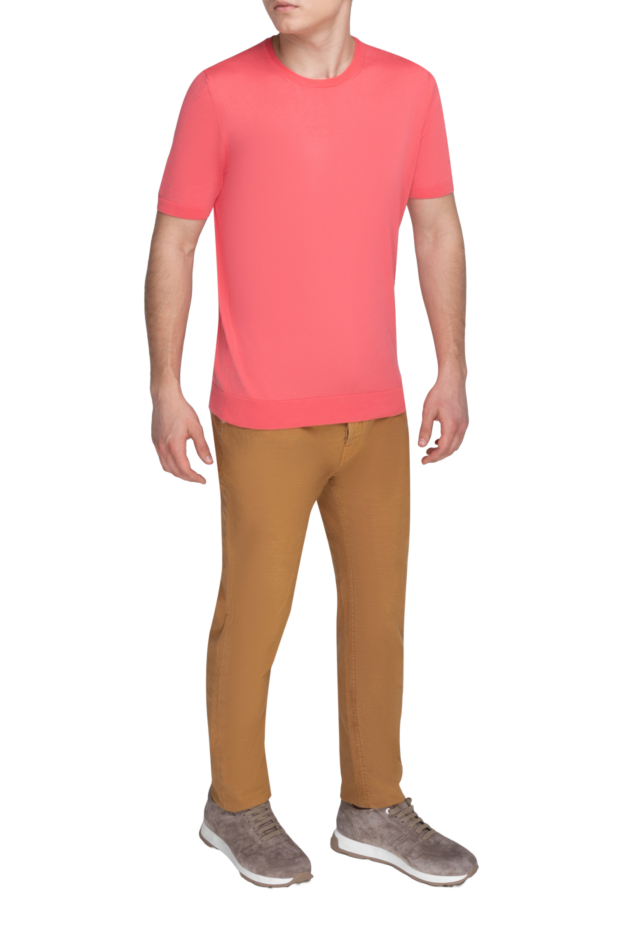 Gran Sasso cotton short sleeve jumper pink for men 160965 - photo 2