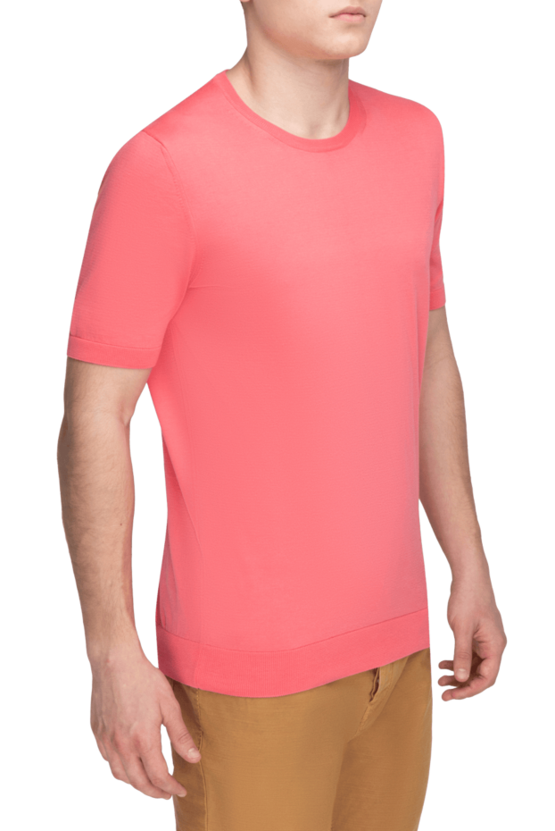 Gran Sasso cotton short sleeve jumper pink for men 160965 - photo 3