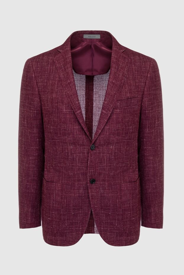Corneliani мужской пиджак из шерсти в винном тоне с классическим кроем 161237 - фото 1