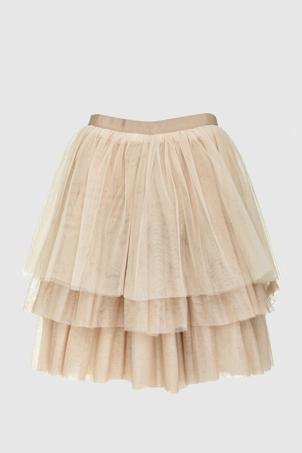 Brunello Cucinelli beige skirt with tulle flounces and elastic waist 161304 - photo 1