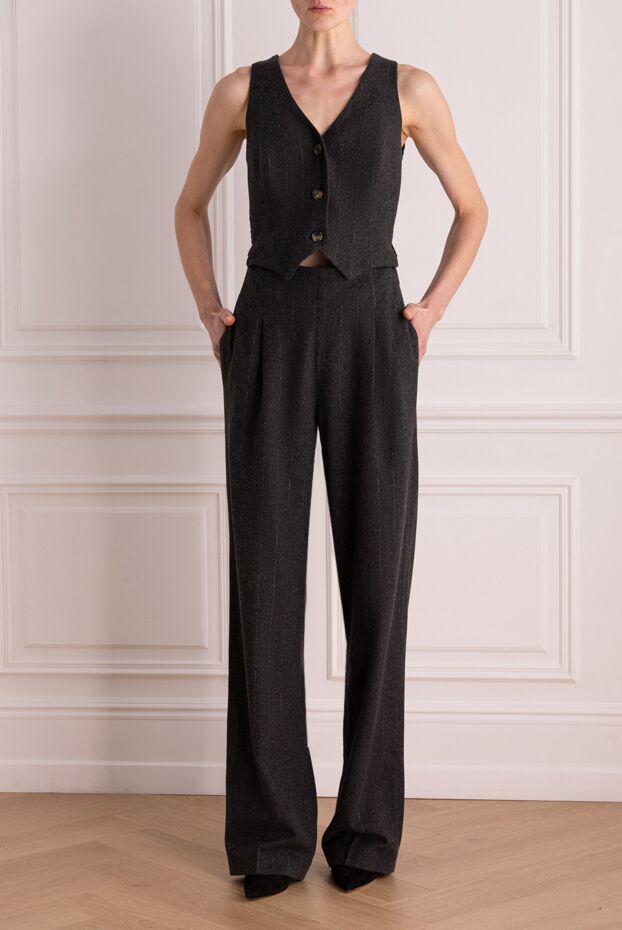 Ermanno Scervino женский костюм с жилетом и брюками из тёмно серой ткани
 161331 - фото 3