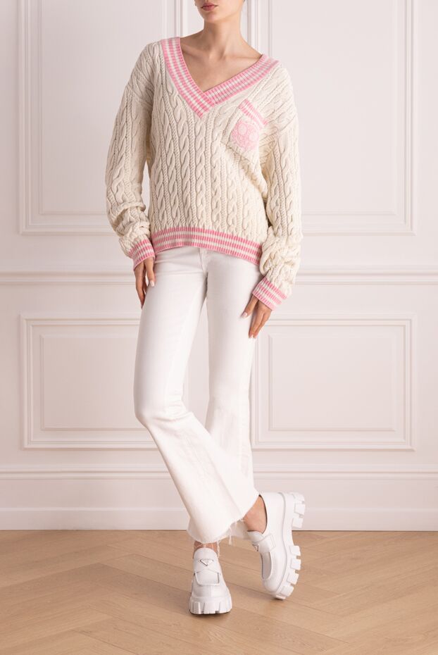 Balmain knitted jumper with a deep neckline and a decorative pocket with an emblem
161483 - photo 3