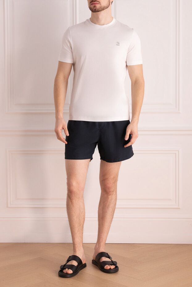 Blue polyester beach shorts for men - photo 2