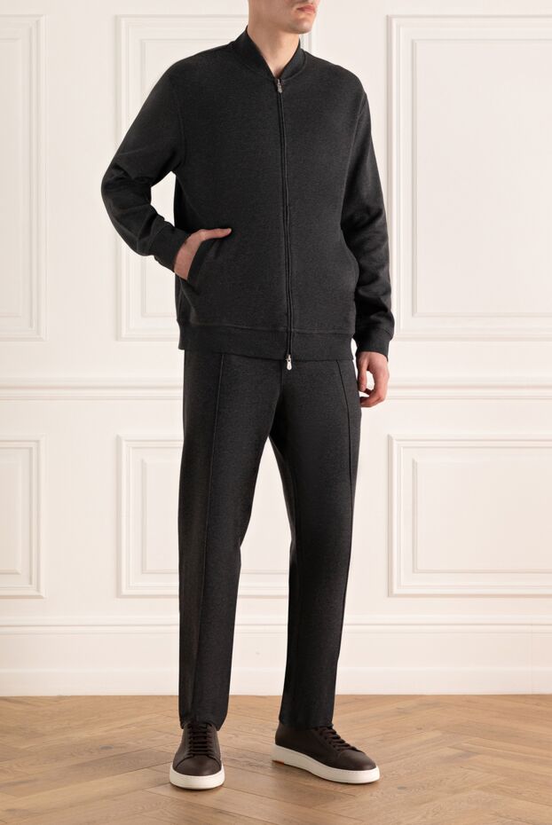 Brunello Cucinelli костюм спортивный в графитовом оттенке с двусторонней молнией
 161537 - фото 2