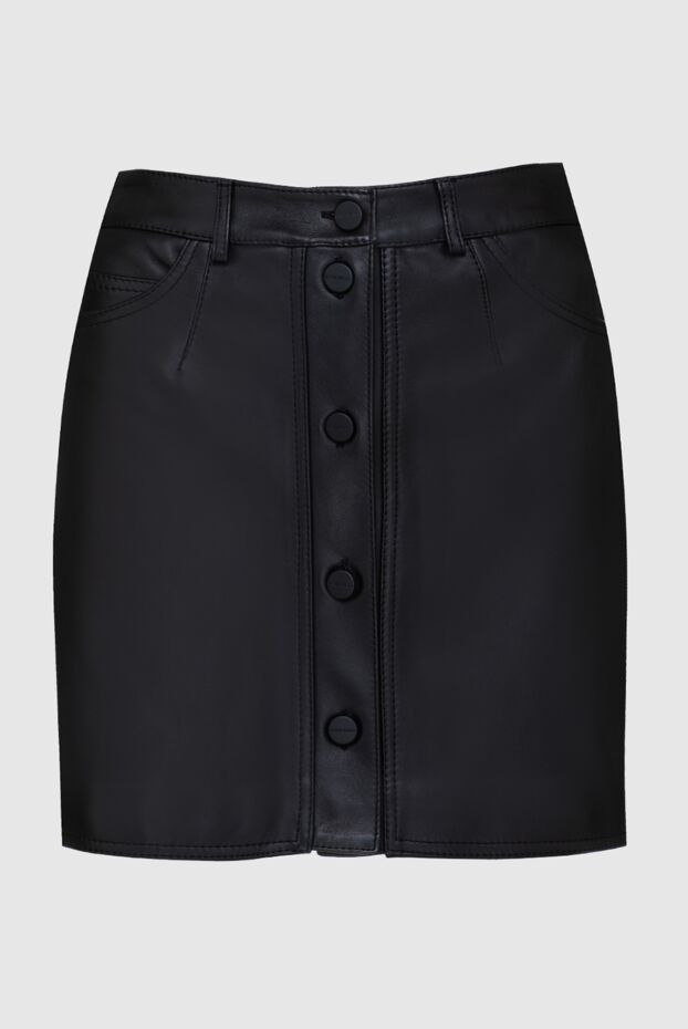 David Koma black leather high waist skirt with decorative front placket 161579 - photo 1