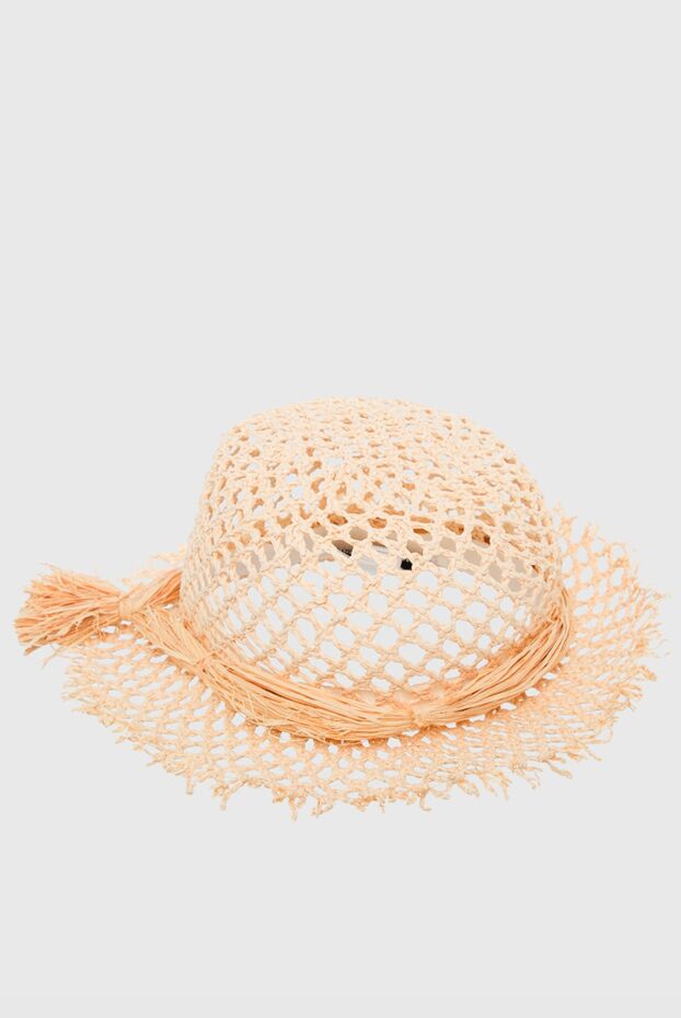 Women's summer hat made of beige straw - photo 1