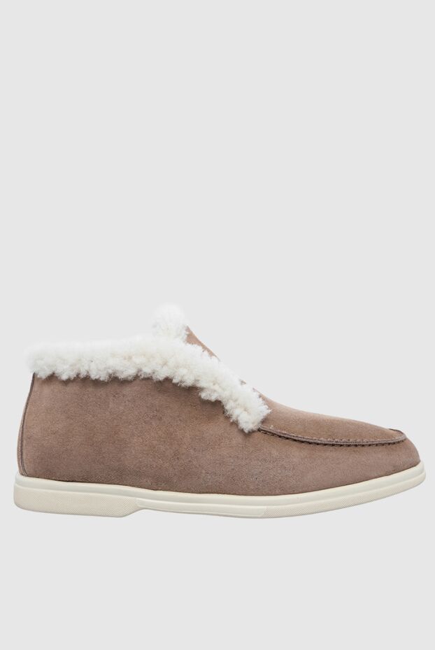Cesare di Napoli winter women's loafers suede insulated with fur trim 161663 - photo 1