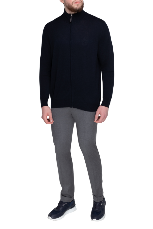 Billionaire cardigan for men made of wool and cashmere blue 161685 - photo 2