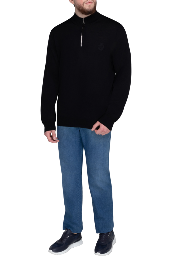 Billionaire black wool trench coat for men 161686 - photo 2