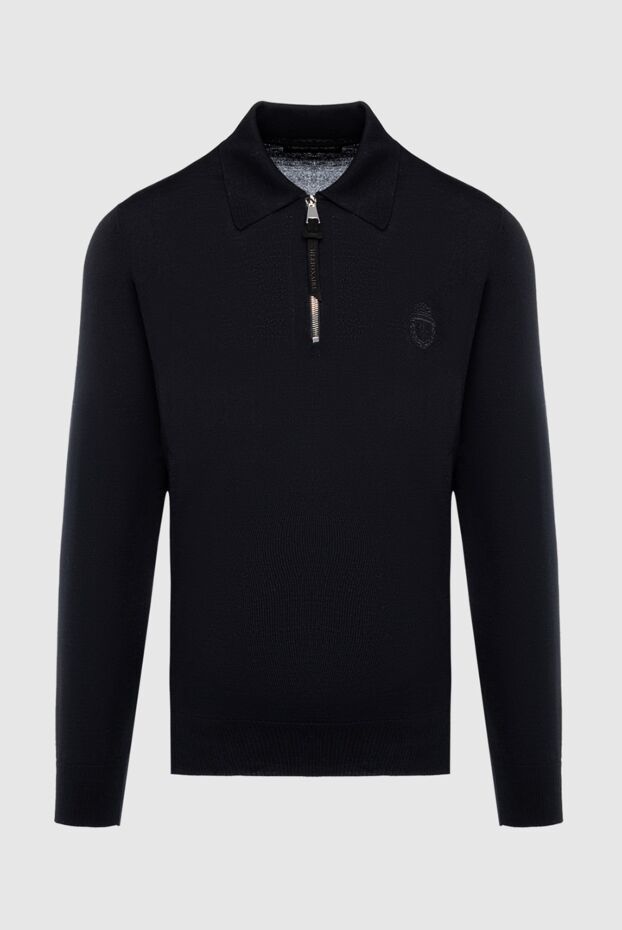 Billionaire men's long-sleeved polo shirt in a noble anthracite shade with a zipper 161687 - photo 1