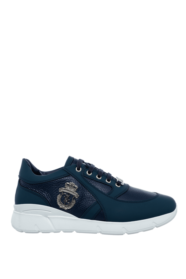 Billionaire blue leather sneakers with white sole and metal emblem
161691 - photo 1