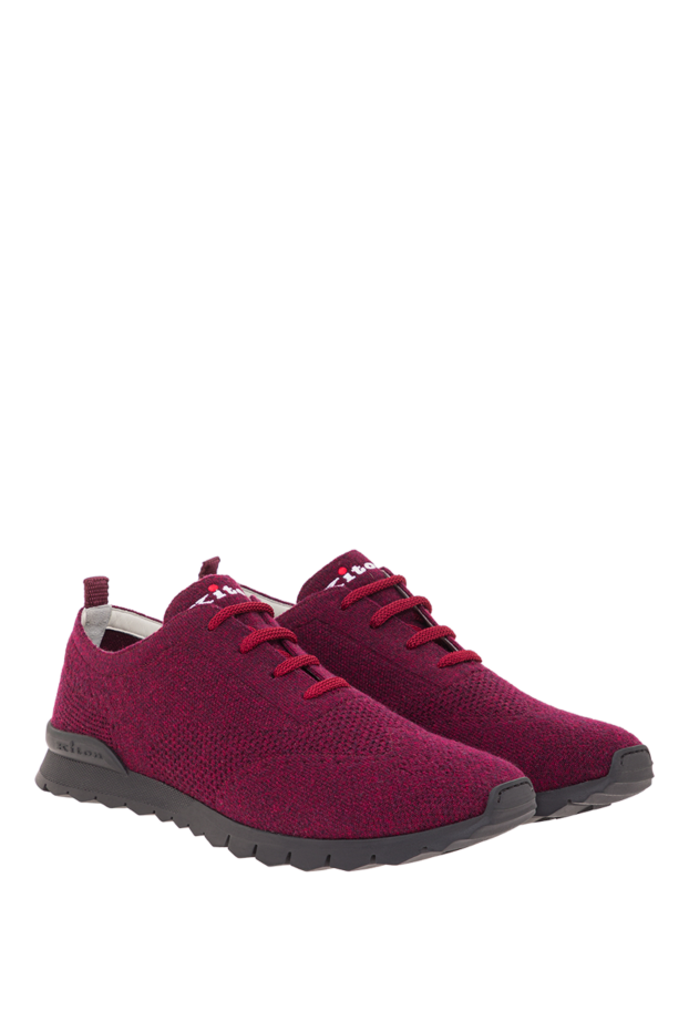 Kiton кроссовки из вискозы бордовые мужские 161776 - фото 3