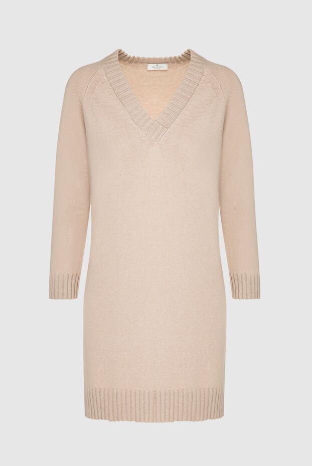Panicale beige women’s dress with a v-neck collar 161912 - photo 1
