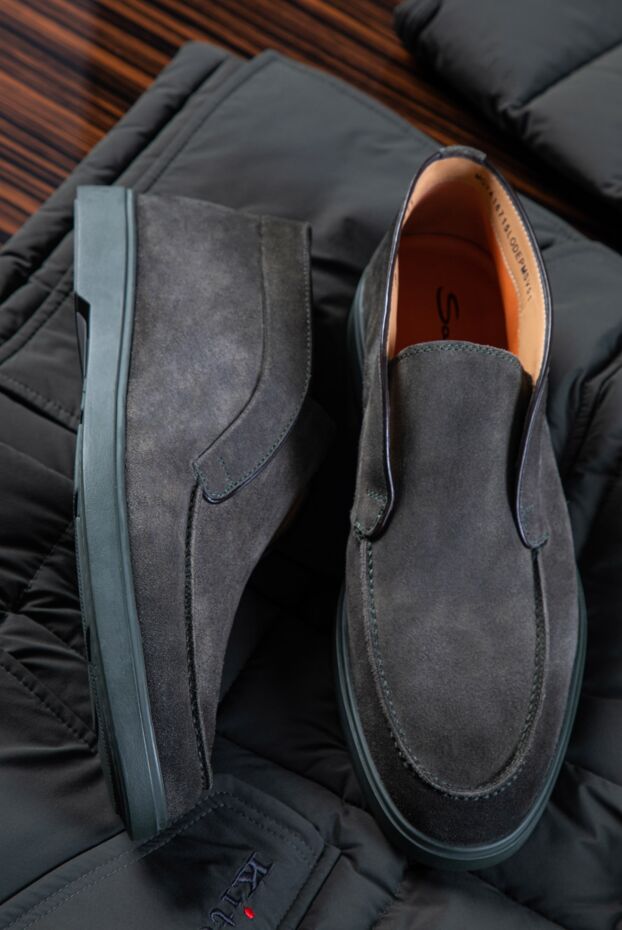 Santoni повседневные замшевые лоферы коричневые на гибкой подошве 161937 - фото 2