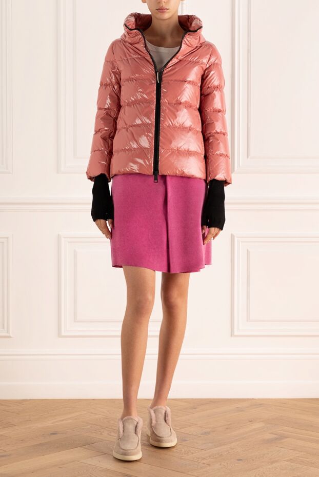 Herno women's pink glossy down jacket with wide collar

 161968 - photo 2