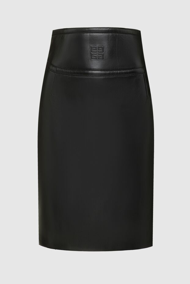 Givenchy strict black skirt made of genuine leather with a shaping corset belt 162028 - photo 1