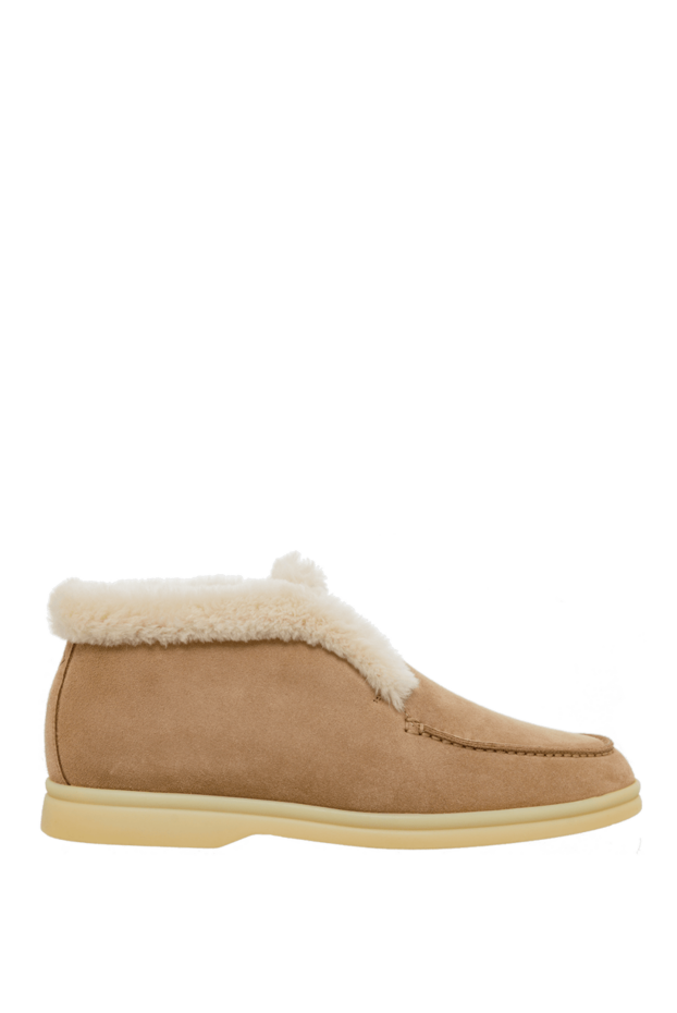 Loro Piana loafers women's classic nubuck and fur beige 162047 - photo 1