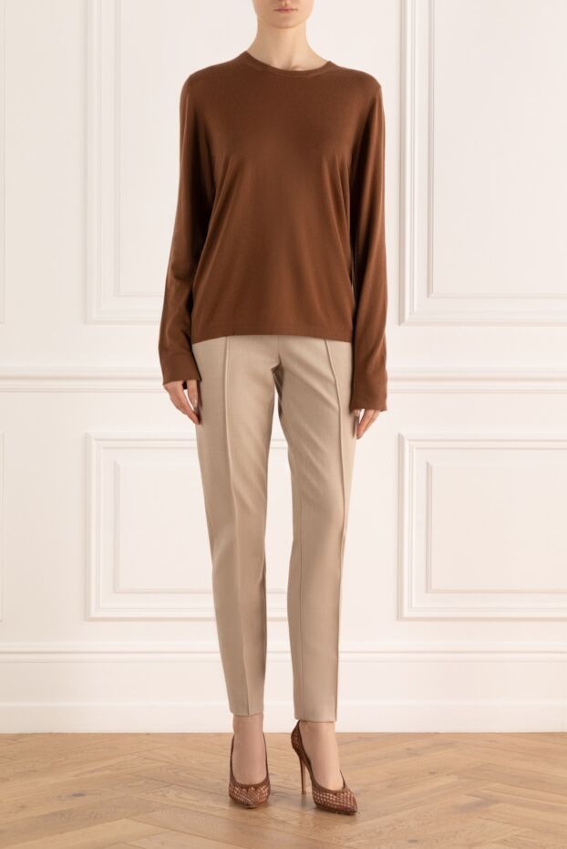 Loro Piana plain brown cashmere crew neck jumper
 162123 - photo 3