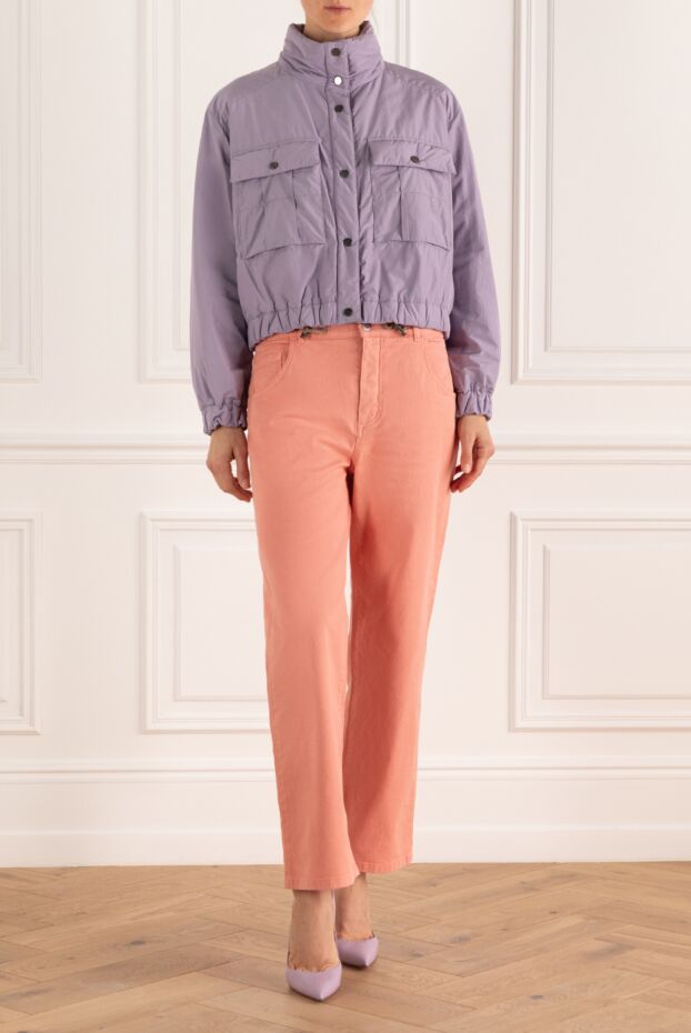 Brunello Cucinelli purple polyester and cotton jacket for women 162249 - photo 2