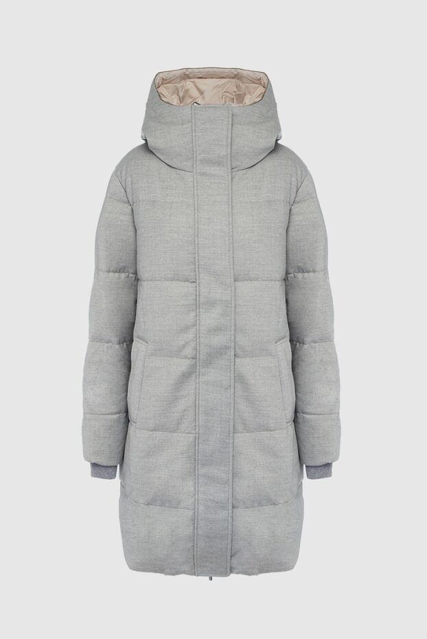 Tonet gray women's wool down jacket with hood and hidden fastener
162352 - photo 1