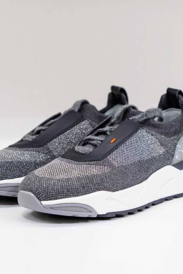 Santoni women's sneakers with a knitted upper in gray 162362 - photo 2