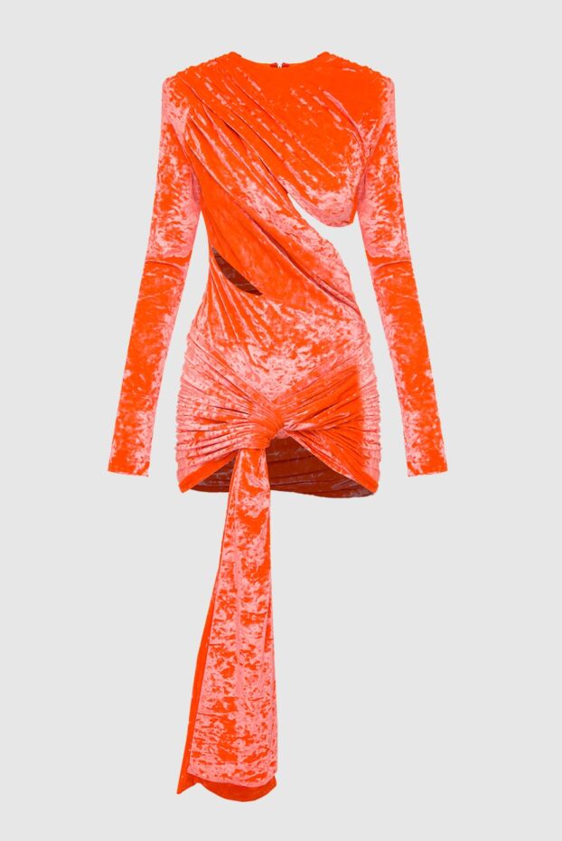 Bright orange dress with cutouts and a knot made of velvet fabric
- photo 1