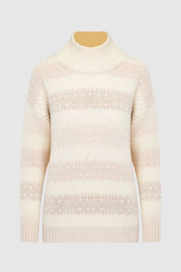 Peserico beige women’s jumper with textured knitting and sequins 162415 - photo 1